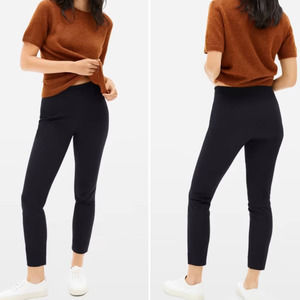 NWT Everlane The Side Zip Stretch Cotton Work Pant Crop Ankle Black Size 10